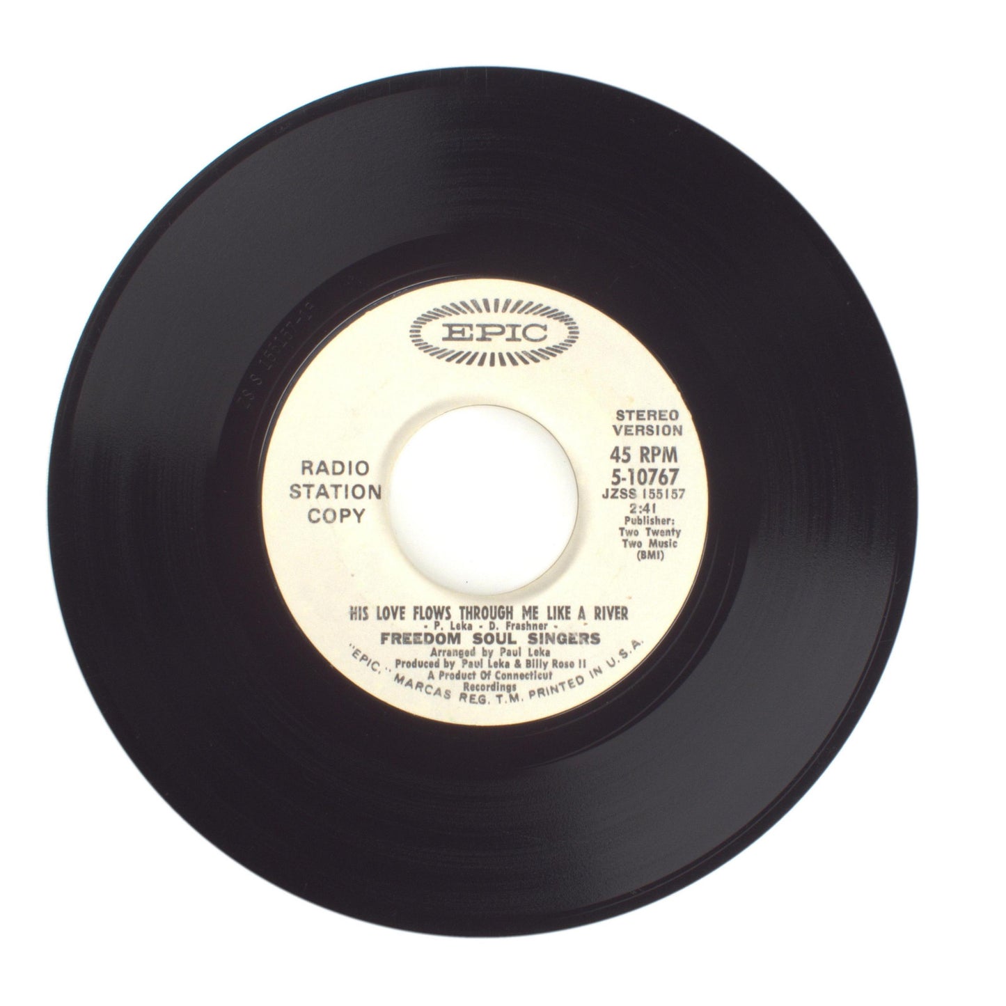 Freedom Soul Singers - His Love Flows Through Me Like a River - Vinyl 45 RPM 7"
