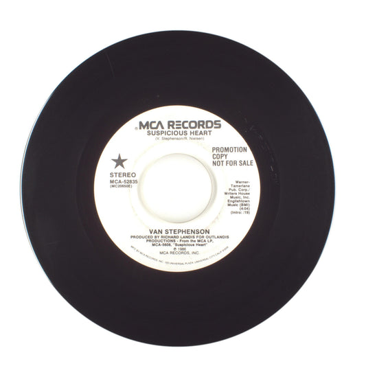 Van Stephenson - Suspicious Heart - Vinyl Record 45 RPM 7"