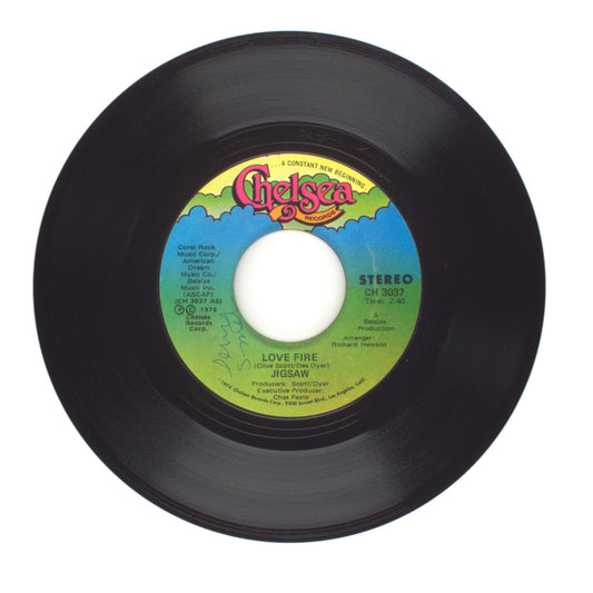 Jigsaw - Love Fire; Mystic Harmony - Vinyl Record 45 RPM 7"