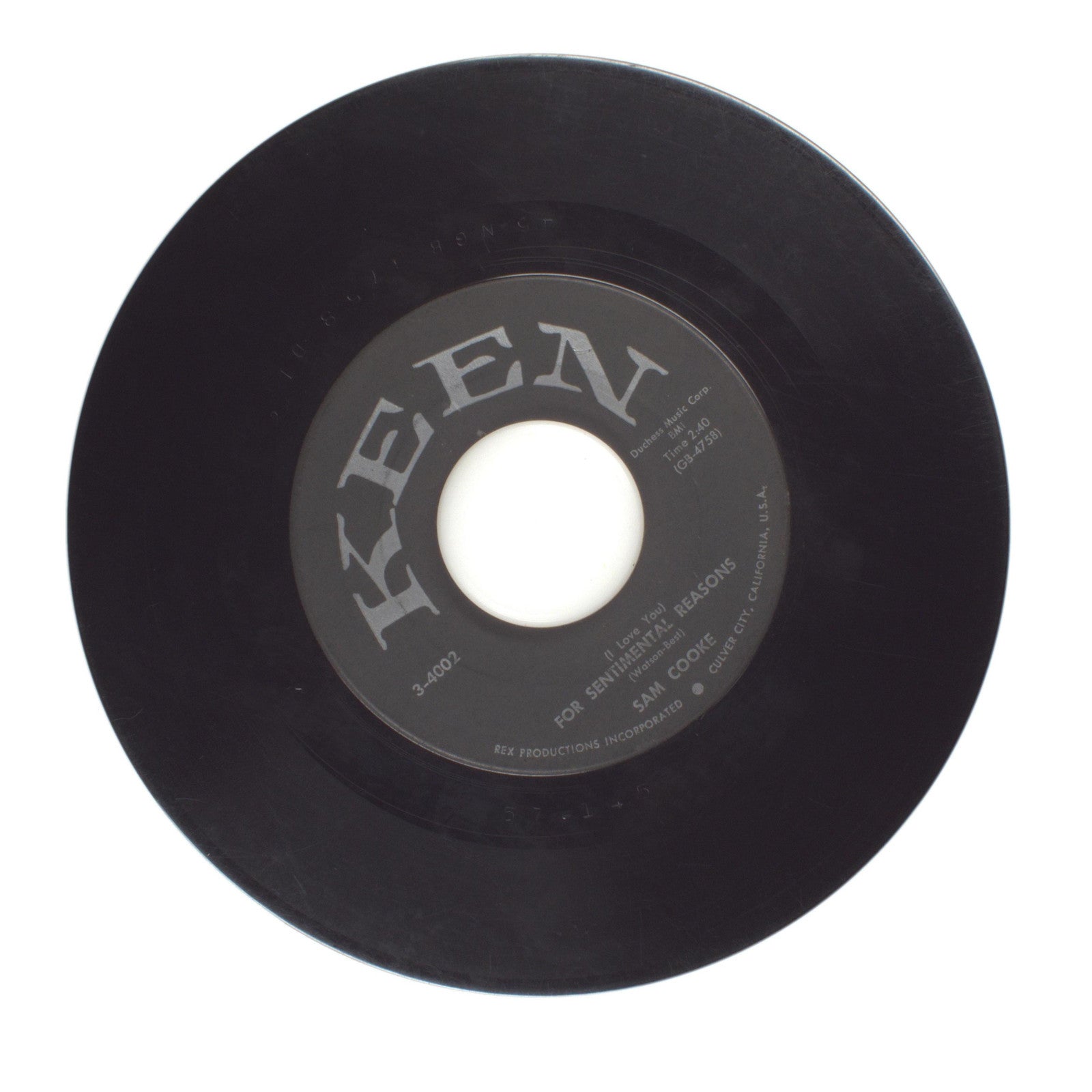 Sam Cooke - For Sentimental Reasons; Desire Me - Vinyl Record 45 RPM 7"