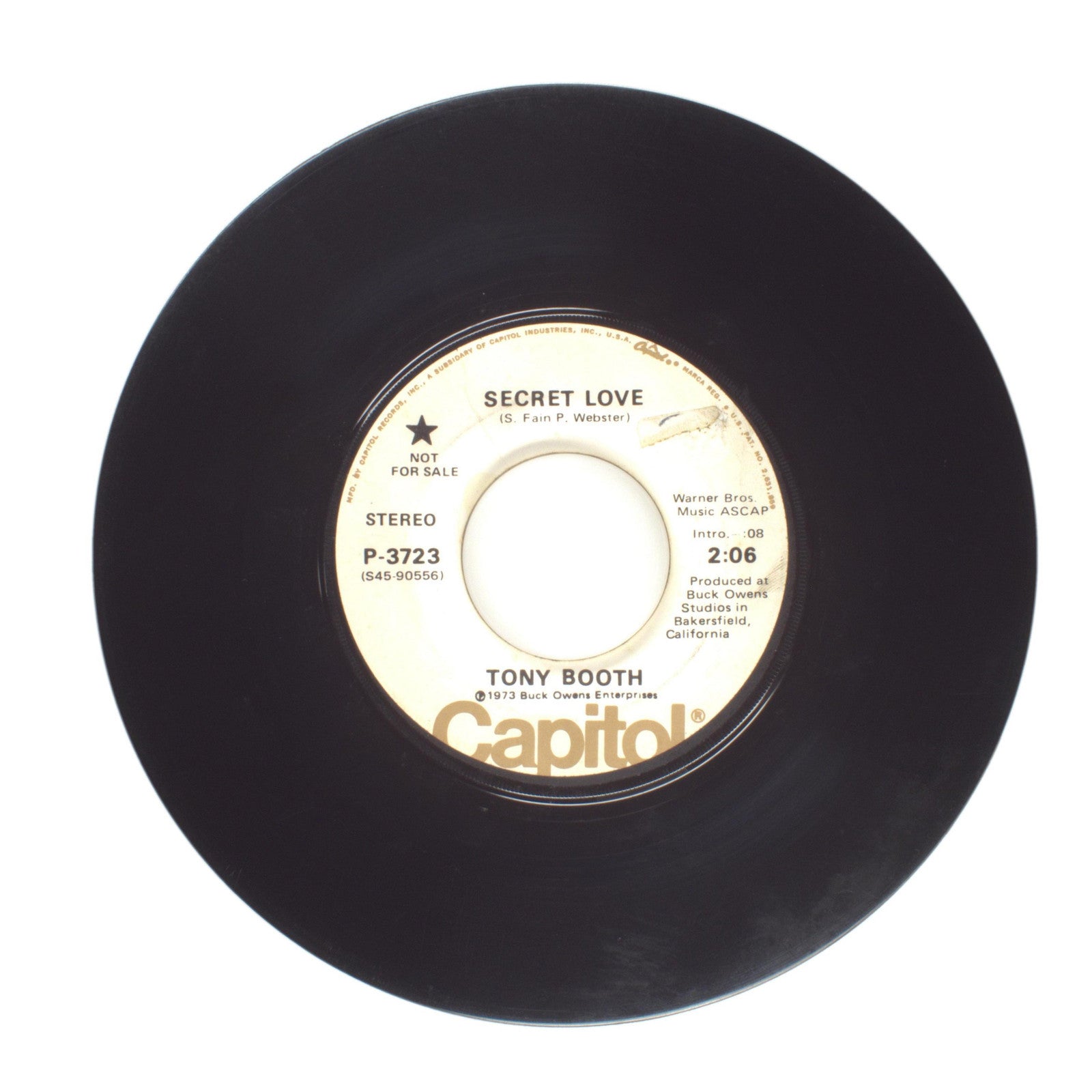 Tony Booth - Secret Love; Someday I'm Gonna Go to Mexico - Vinyl 45 RPM 7"