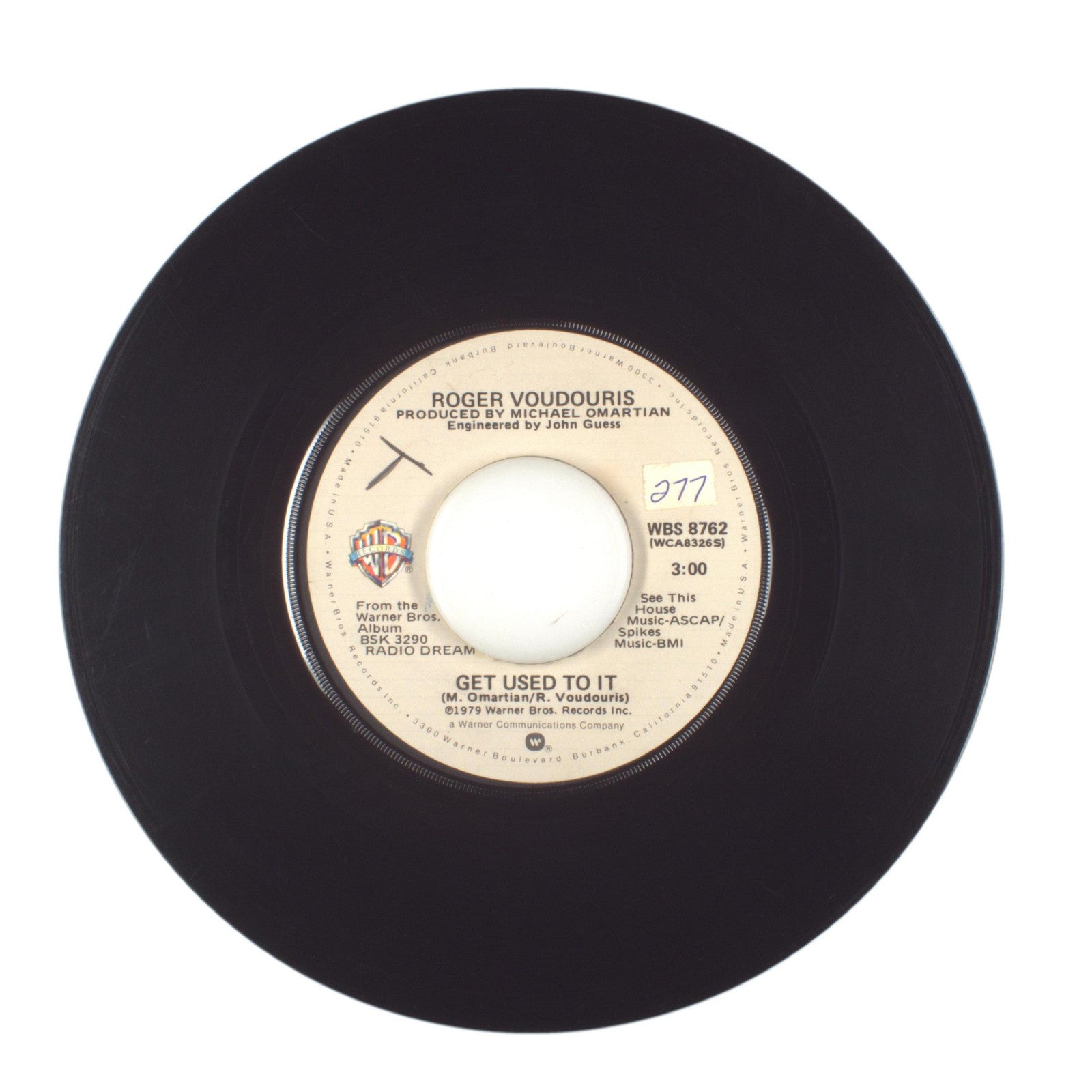Roger Voudouris - The Next Time Around; Get Used to It - Vinyl Record 45 RPM 7"