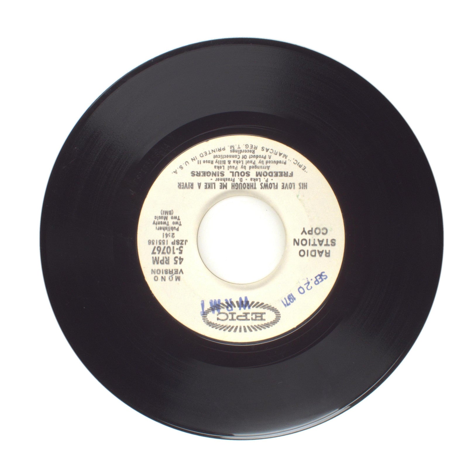 Freedom Soul Singers - His Love Flows Through Me Like a River - Vinyl 45 RPM 7"
