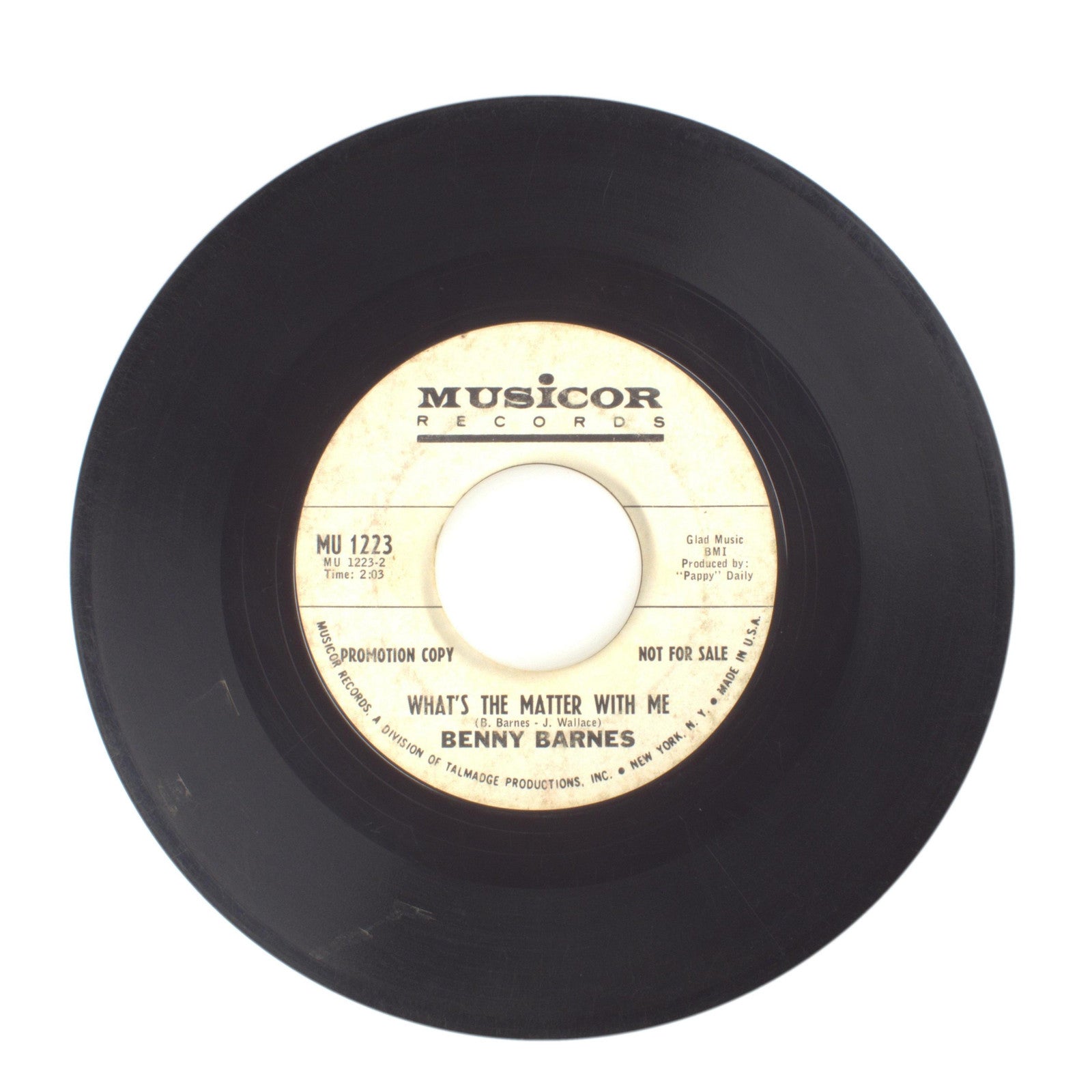 Benny Barnes - What's The Matter With Me; Third Time Down - Vinyl 45 RPM 7"