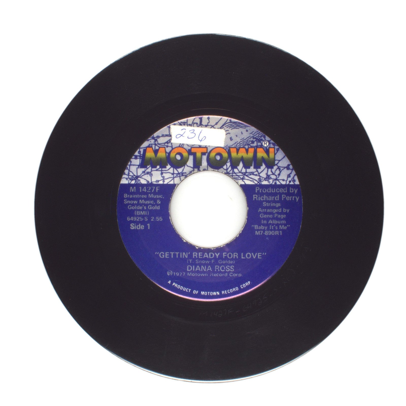 Diana Ross - Gettin' Ready for Love; Confide in Me - Vinyl Record 45 RPM 7"
