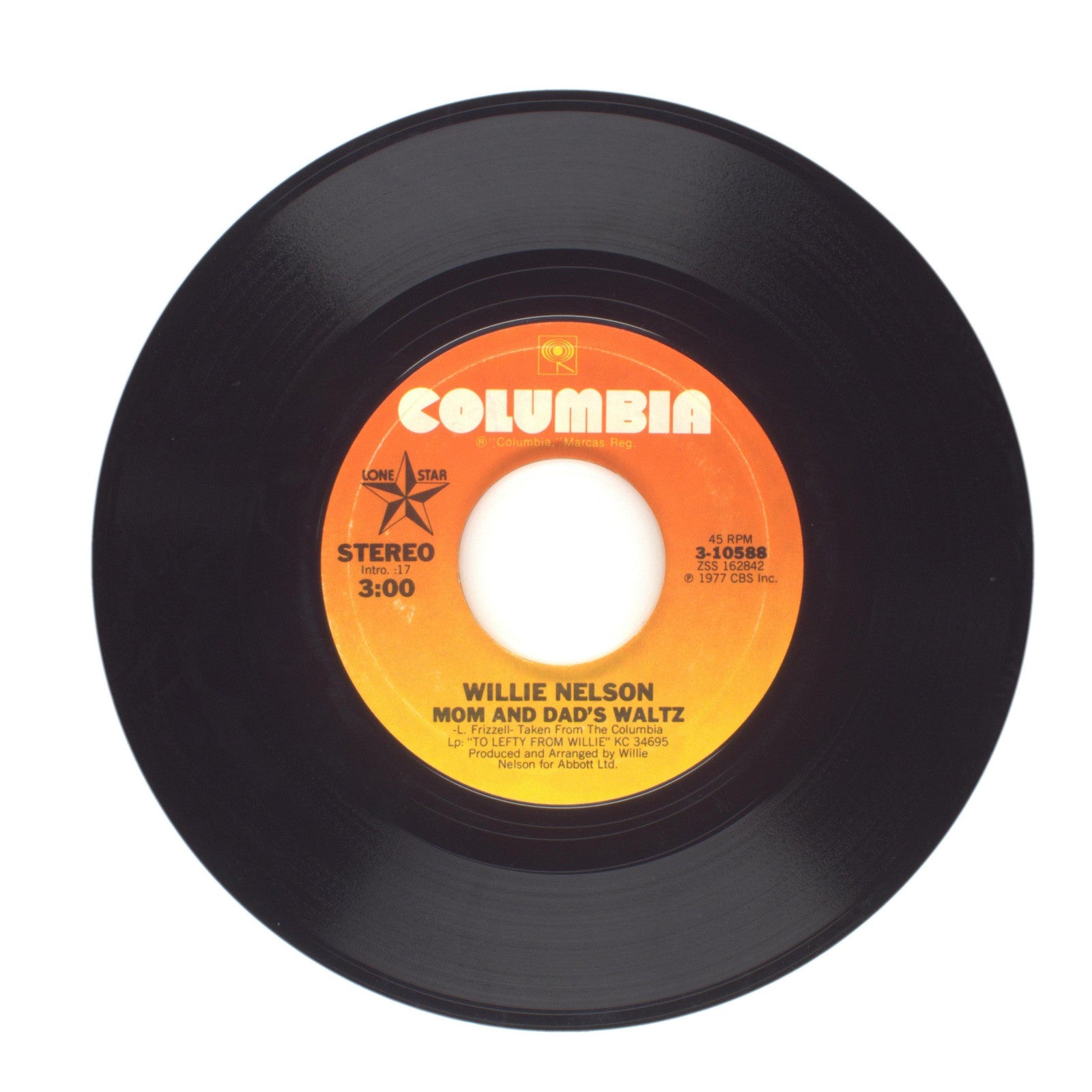 Willie Nelson - Mom and Dad's Waltz; I Love You a Thousand Ways - 45 RPM 7"