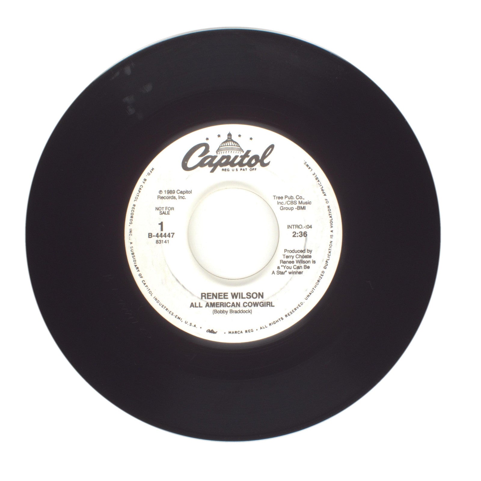 Renee Wilson - All American Cowgirl - Vinyl Record 45 RPM 7"