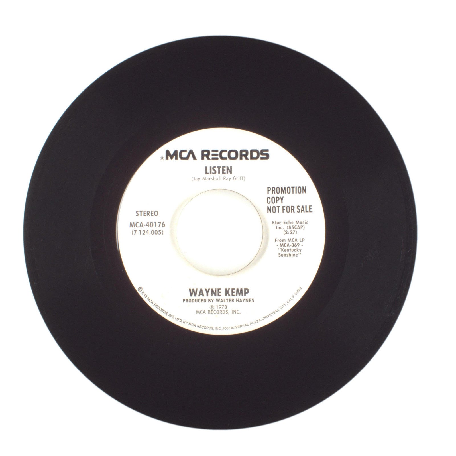 Wayne Kemp - Listen; She Knows When You're on My Mind Again - Vinyl 45 RPM 7"