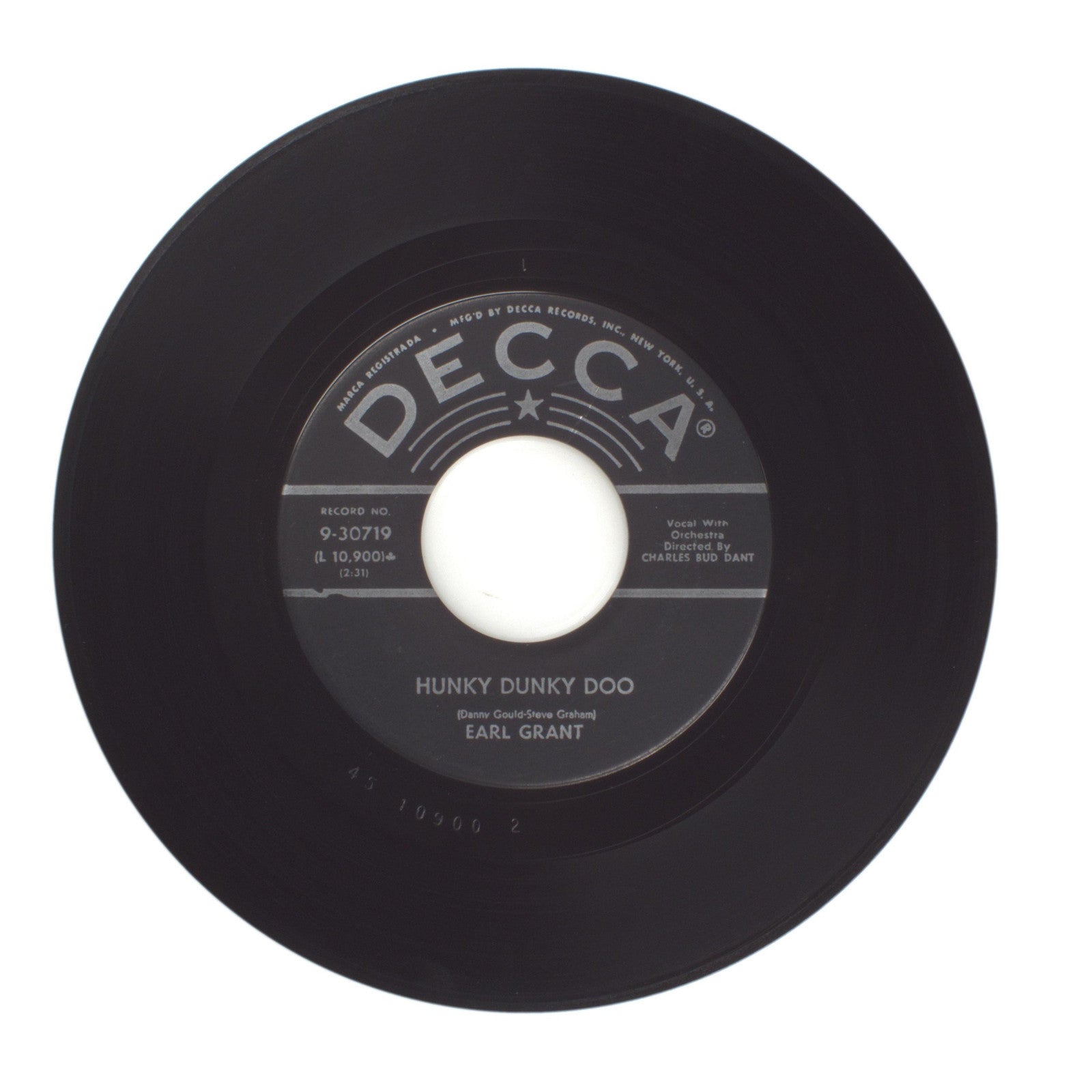 Earl Grant - The End (Of A Rainbow); Hunky Dunky Doo - Vinyl Record 45 RPM 7"