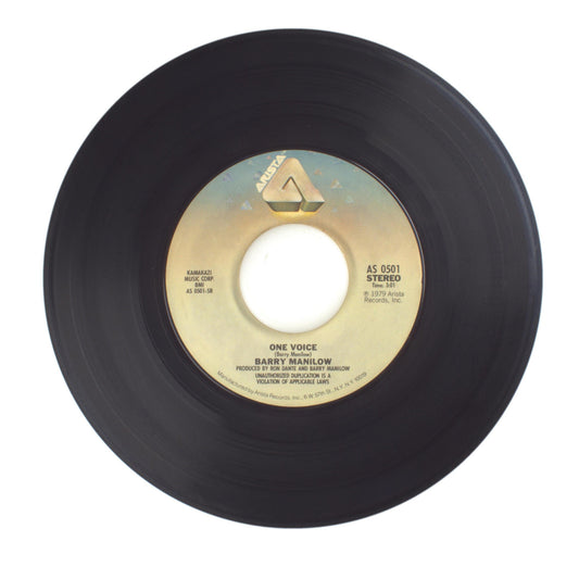 Barry Manilow - One Voice; I Don't Want to Walk Without You - Vinyl 45 RPM 7"