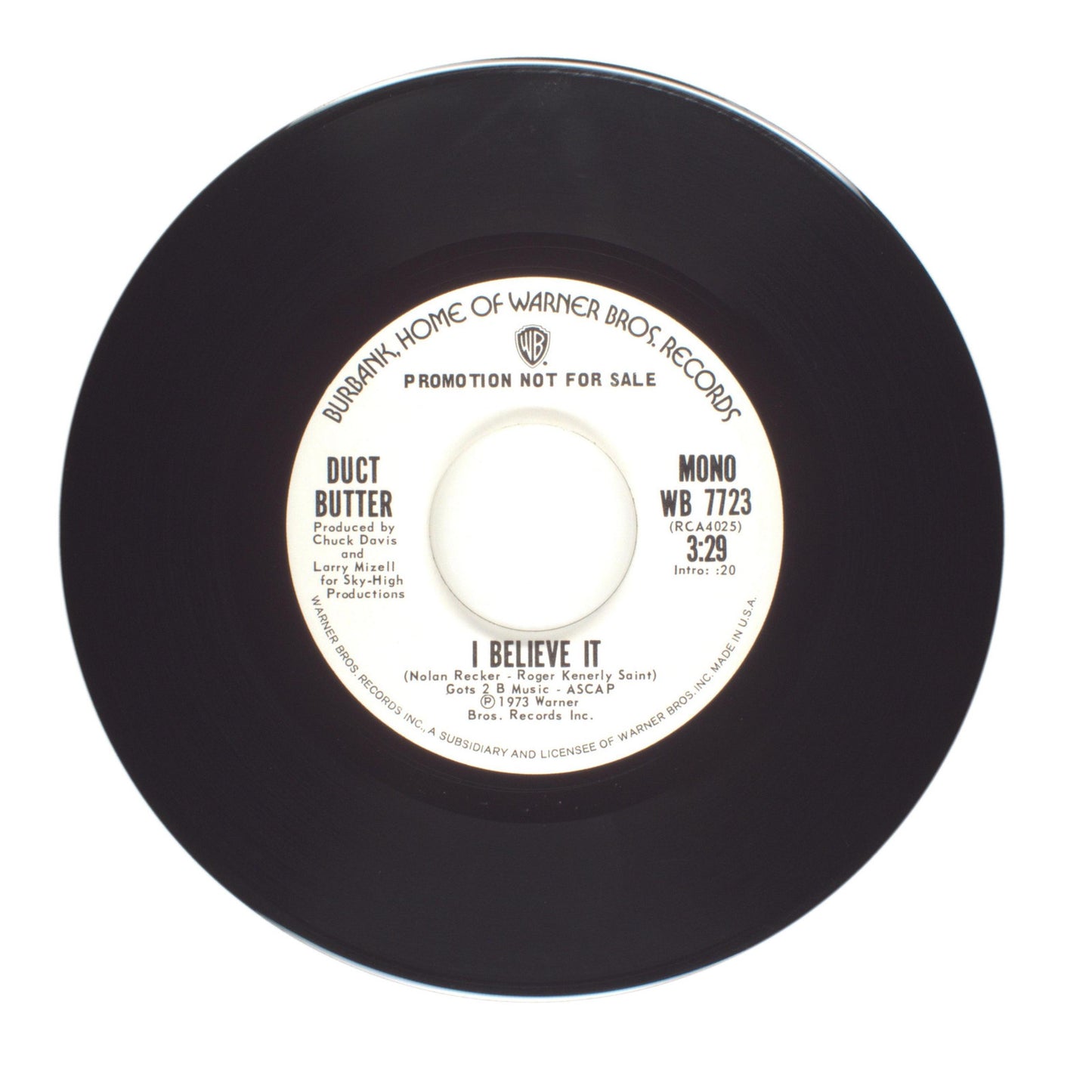 Duct Butter - I Believe It - Vinyl Record 45 RPM 7"