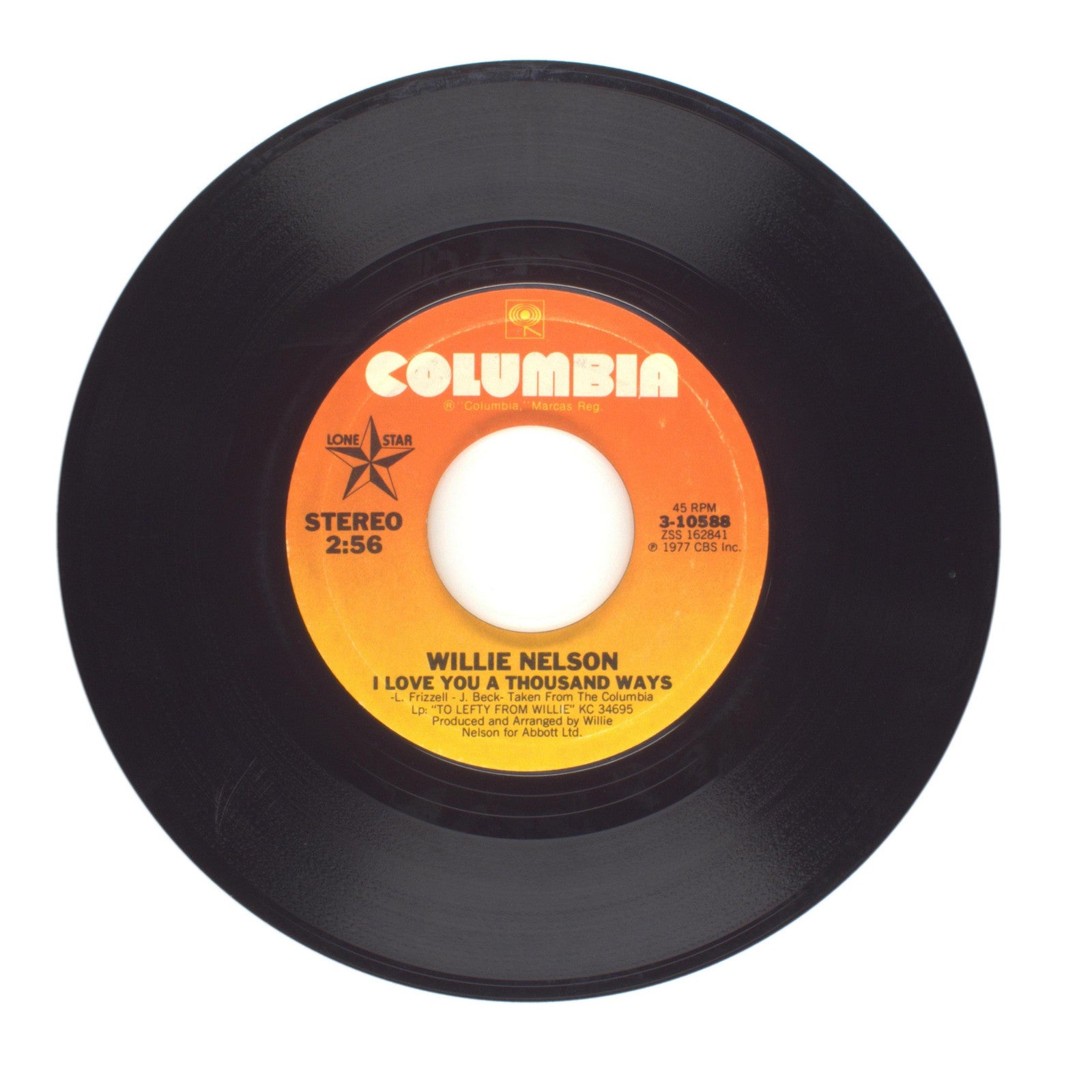 Willie Nelson - Mom and Dad's Waltz; I Love You a Thousand Ways - 45 RPM 7"