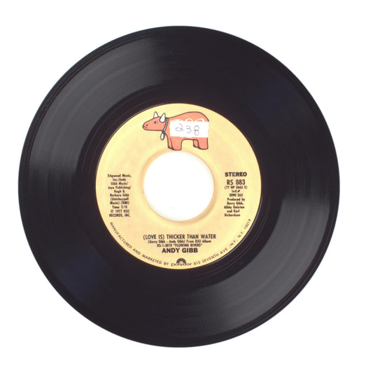 Andy Gibb - (Love Is) Thicker Than Water; Words and Music - Vinyl 45 RPM 7"