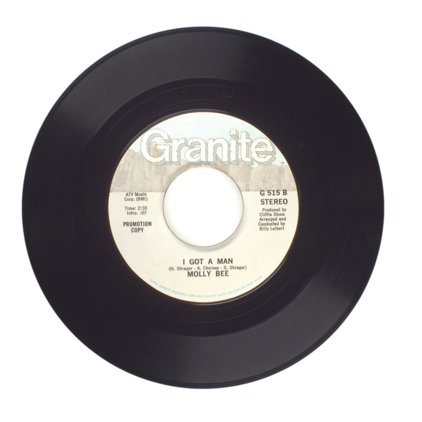 Molly Bee - Right or Left at Oak Street; I Got a Man - Vinyl Record 45 RPM 7"
