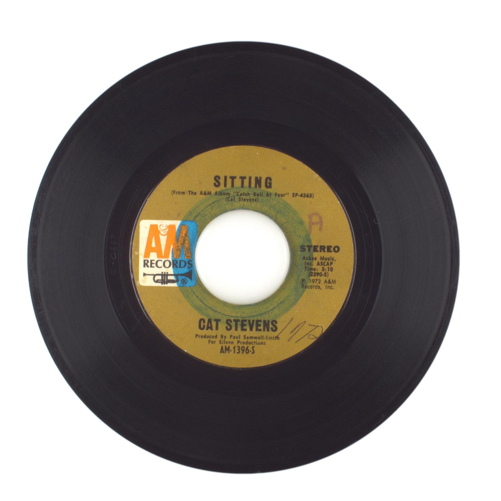 Cat Stevens - Sitting; Crab Dance - Vinyl Record 45 RPM 7"