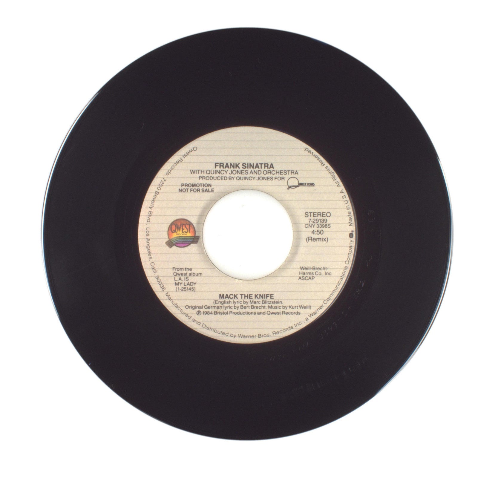 Frank Sinatra; Quincy Jones and Orchestra - Mack the Knife - Vinyl 45 RPM 7"